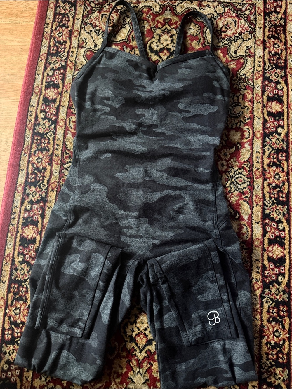 Bombshell sportswear black bodysuit Camo Print